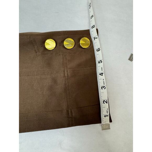 Vintage Y2K Dress Capri Pants Business Casual Cache Gold Buttons - Size 6 - Picture 8 of 11